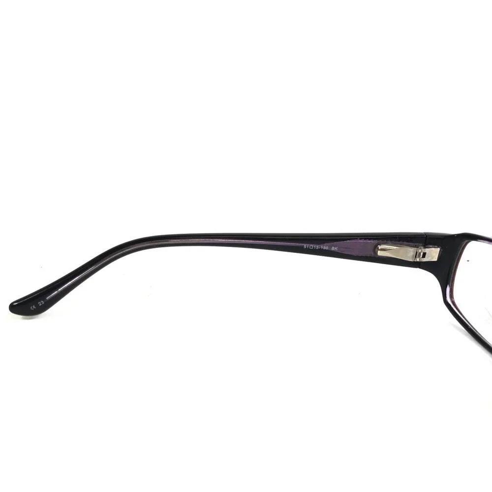 Thalia Eyeglasses Frames AMIGA BK Black Purple Rectangle Full Rim 51-15-130